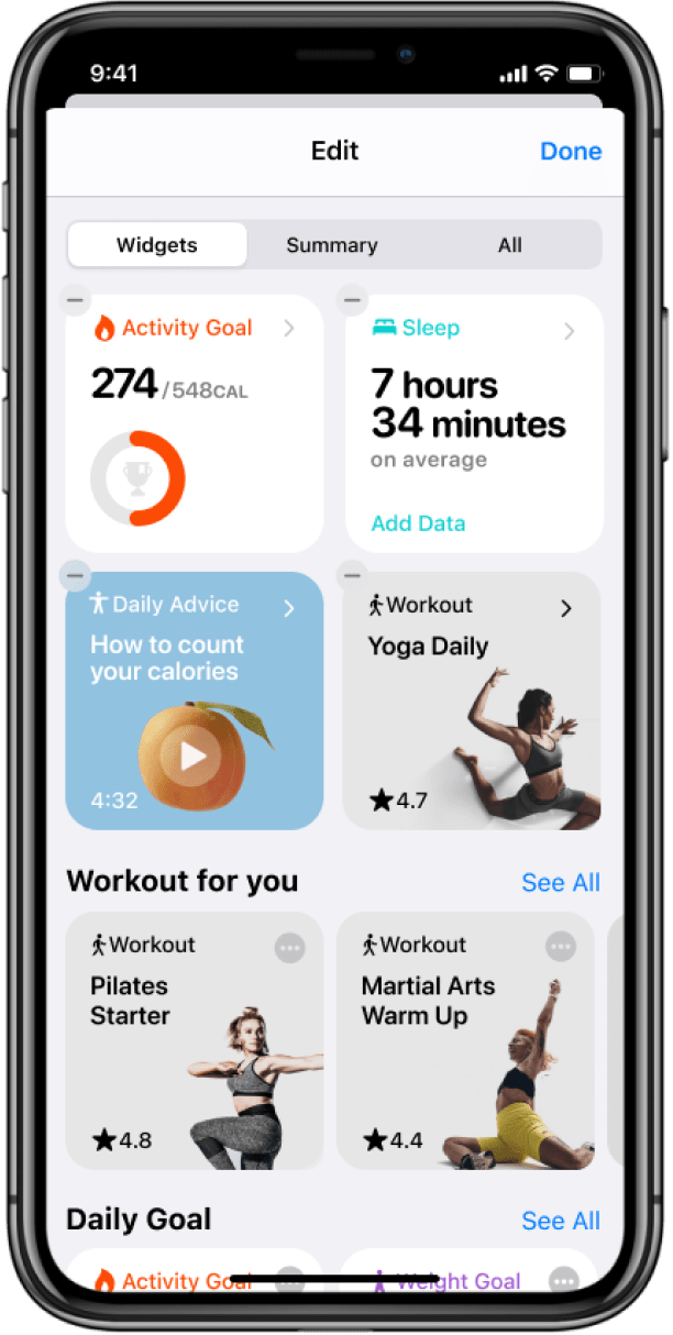 скрин «WatchFitness» на iphone