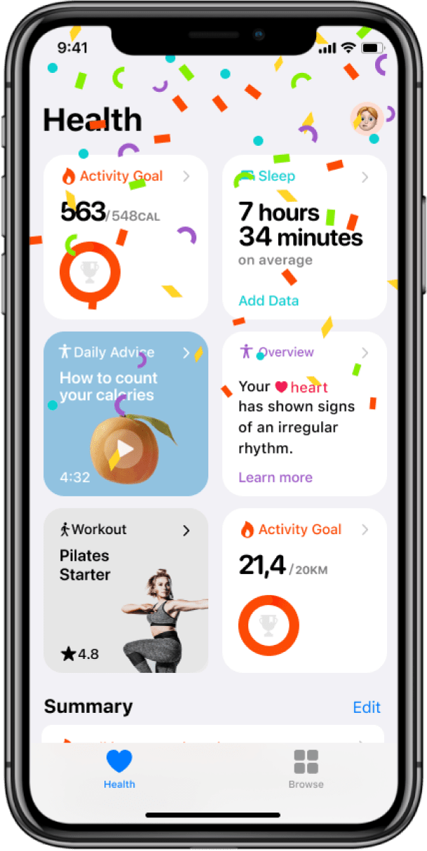 скрин «WatchFitness» на iphone